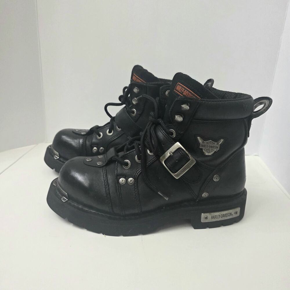 Harley-Davidson Men's Lynx Steel Toe Leather Boots Size 8 Black F2413-05 Work